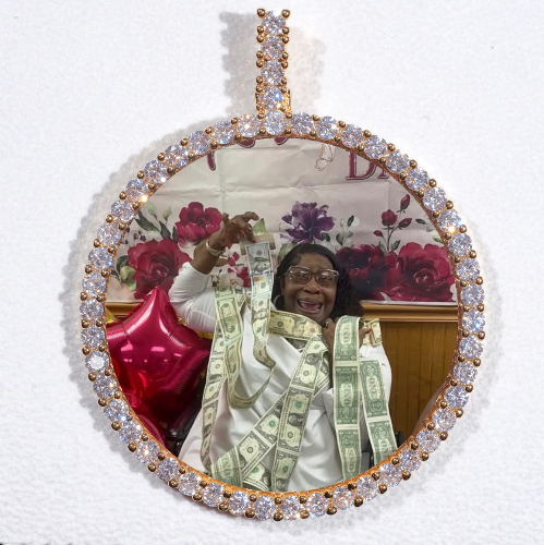 LARGE 3D CIRCLE CUSTOM PICTURE PENDANT
