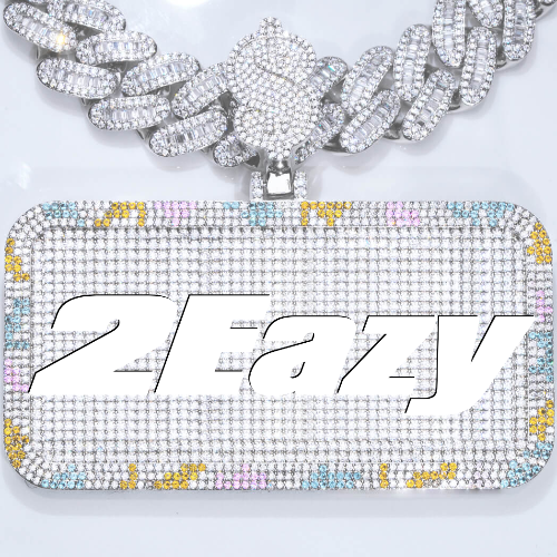 CUSTOM LETTER NECKLACE 3D COLORFUL SQUARE