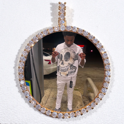 LARGE 3D CIRCLE CUSTOM PICTURE PENDANT