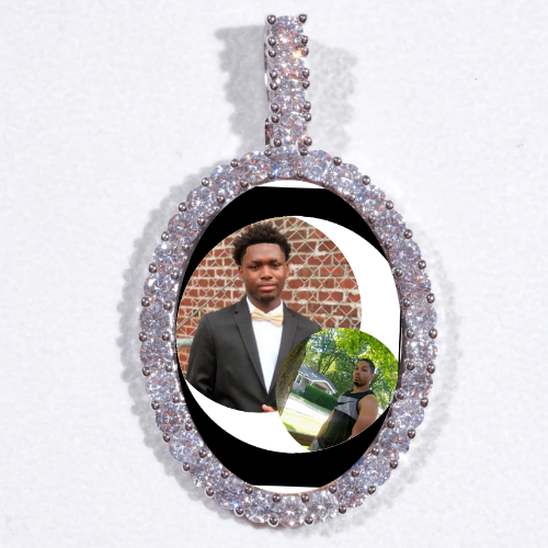 Large 3D Oval Custom Picture Pendant