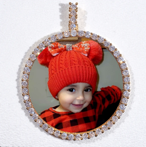 LARGE 3D CIRCLE CUSTOM PICTURE PENDANT