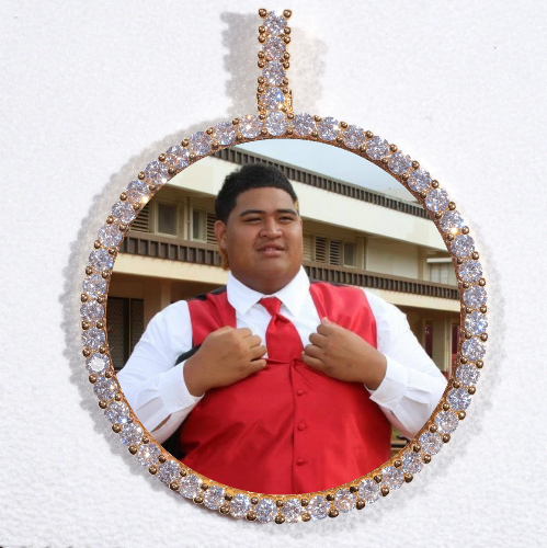 LARGE 3D CIRCLE CUSTOM PICTURE PENDANT