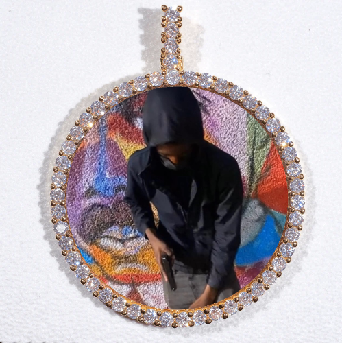 LARGE 3D CIRCLE CUSTOM PICTURE PENDANT