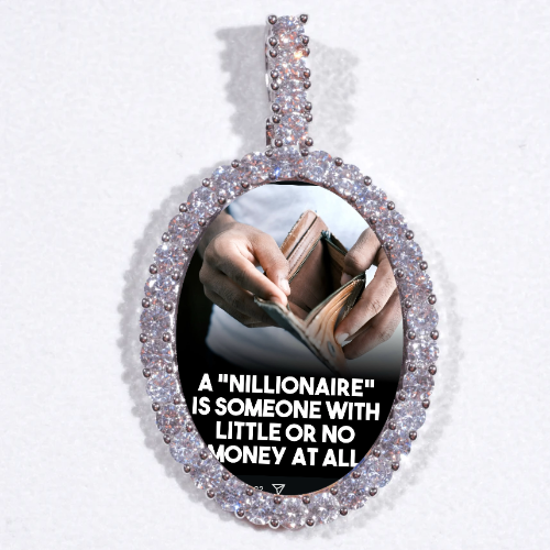Large 3D Oval Custom Picture Pendant