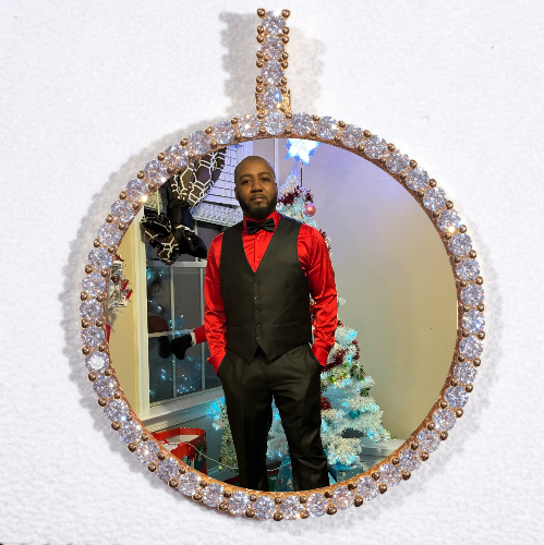 LARGE 3D CIRCLE CUSTOM PICTURE PENDANT