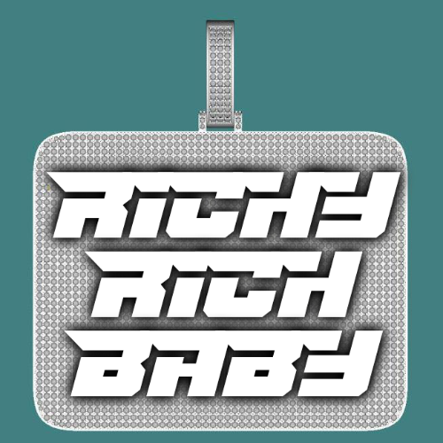 CUSTOM LETTER NECKLACE 3D BIG SQUARE