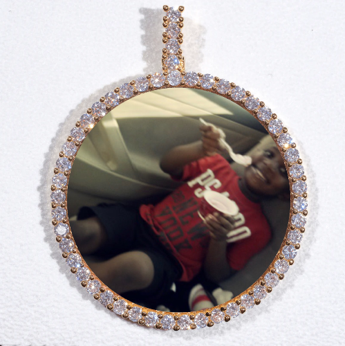 LARGE 3D CIRCLE CUSTOM PICTURE PENDANT
