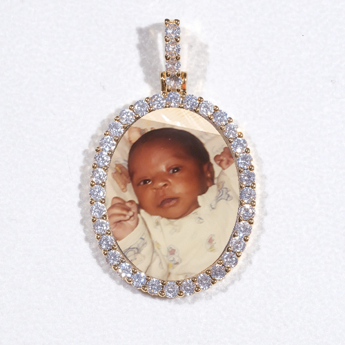 3D Oval Custom Picture Pendant