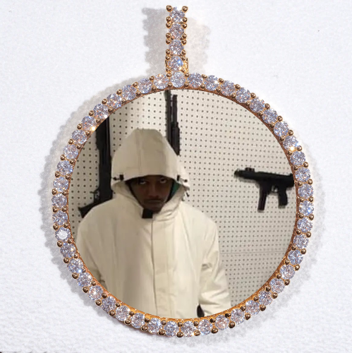 LARGE 3D CIRCLE CUSTOM PICTURE PENDANT