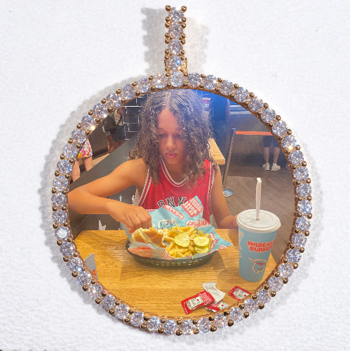 LARGE 3D CIRCLE CUSTOM PICTURE PENDANT
