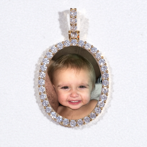 3D Oval Custom Picture Pendant