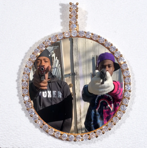 LARGE 3D CIRCLE CUSTOM PICTURE PENDANT