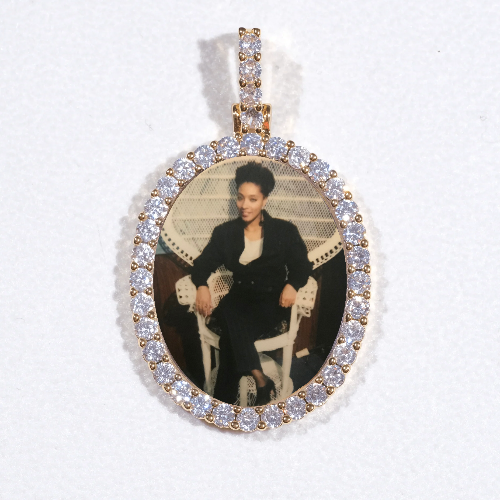 3D Oval Custom Picture Pendant