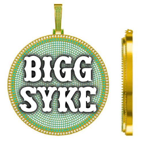 CUSTOM LETTER NECKLACE 3D BIG DISC