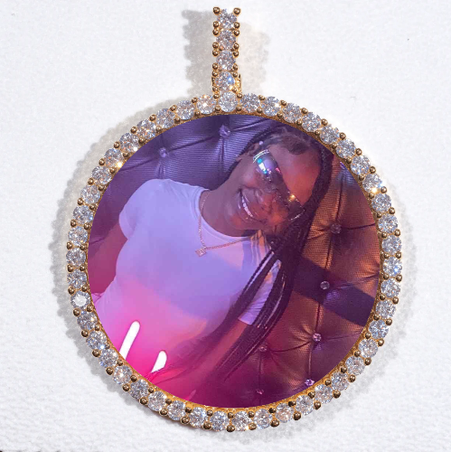 LARGE 3D CIRCLE CUSTOM PICTURE PENDANT