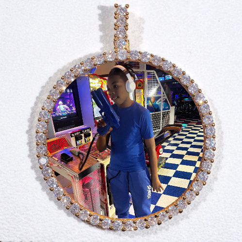 LARGE 3D CIRCLE CUSTOM PICTURE PENDANT