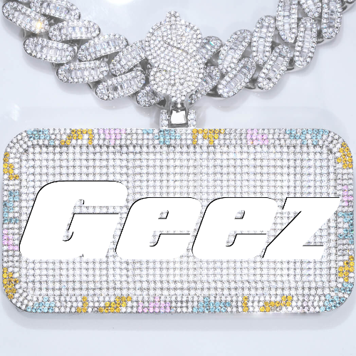 CUSTOM LETTER NECKLACE 3D COLORFUL SQUARE
