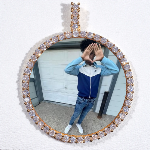 LARGE 3D CIRCLE CUSTOM PICTURE PENDANT