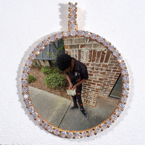 LARGE 3D CIRCLE CUSTOM PICTURE PENDANT