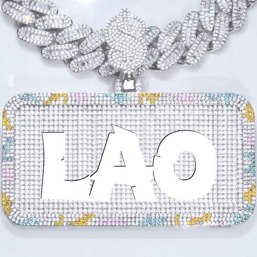 CUSTOM LETTER NECKLACE 3D COLORFUL SQUARE
