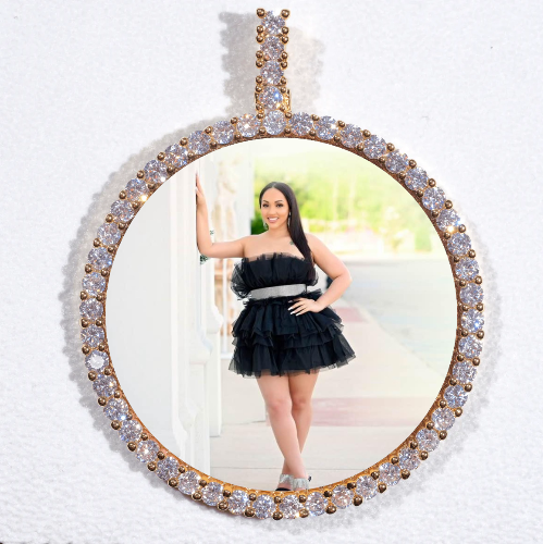 LARGE 3D CIRCLE CUSTOM PICTURE PENDANT