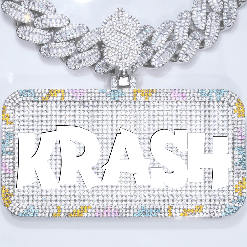 CUSTOM LETTER NECKLACE 3D COLORFUL SQUARE