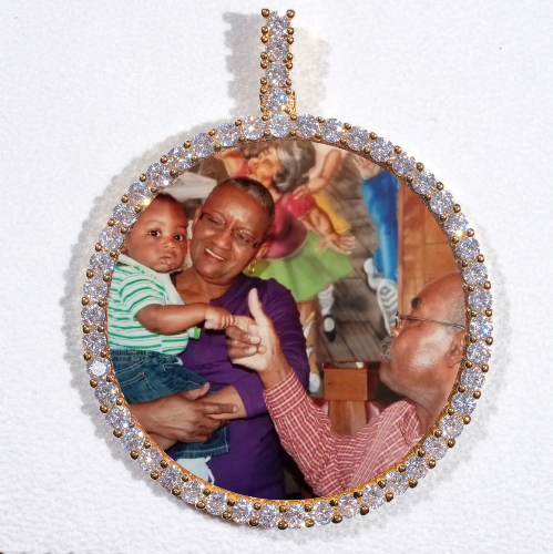 LARGE 3D CIRCLE CUSTOM PICTURE PENDANT