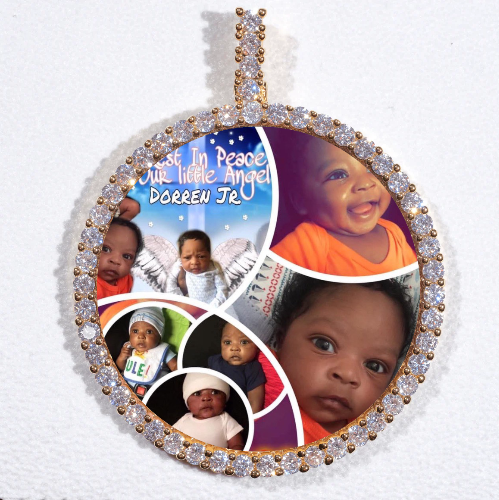 LARGE 3D CIRCLE CUSTOM PICTURE PENDANT