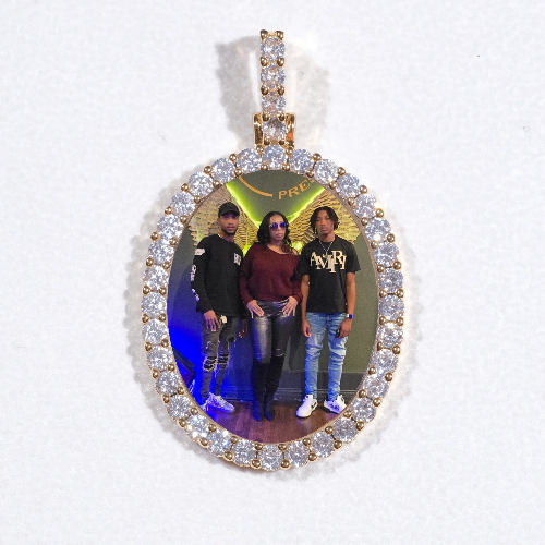 3D Oval Custom Picture Pendant