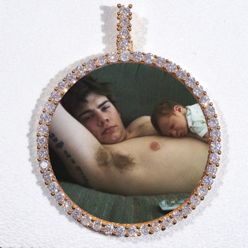 LARGE 3D CIRCLE CUSTOM PICTURE PENDANT