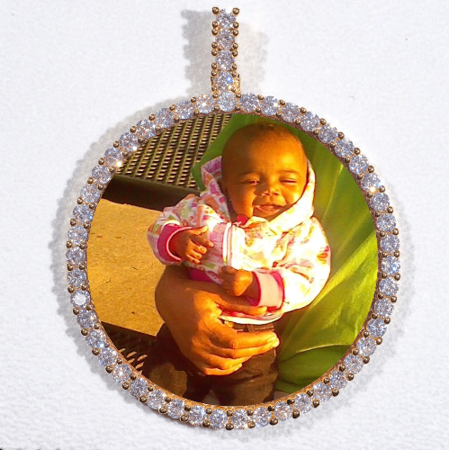 LARGE 3D CIRCLE CUSTOM PICTURE PENDANT
