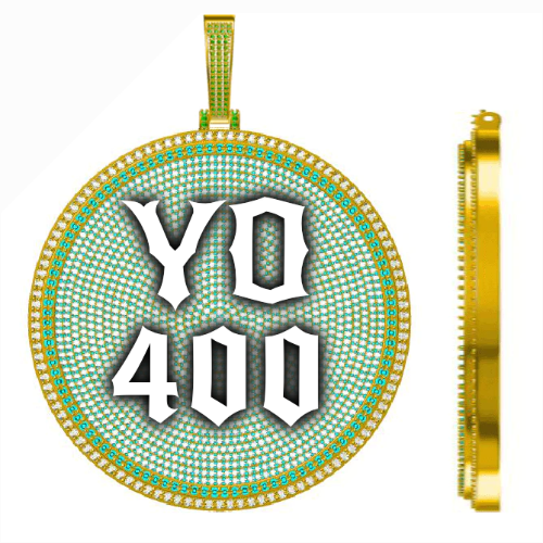 CUSTOM LETTER NECKLACE 3D BIG DISC