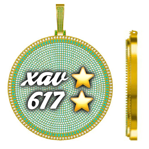 CUSTOM LETTER NECKLACE 3D BIG DISC