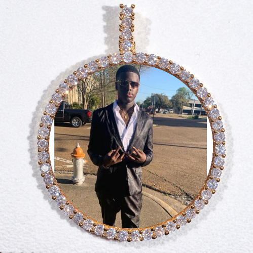 LARGE 3D CIRCLE CUSTOM PICTURE PENDANT