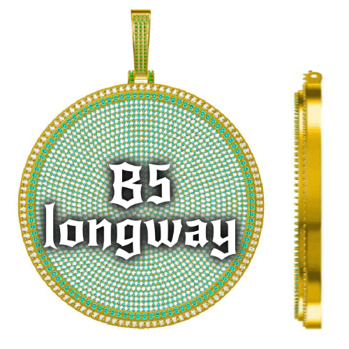 CUSTOM LETTER NECKLACE 3D BIG DISC