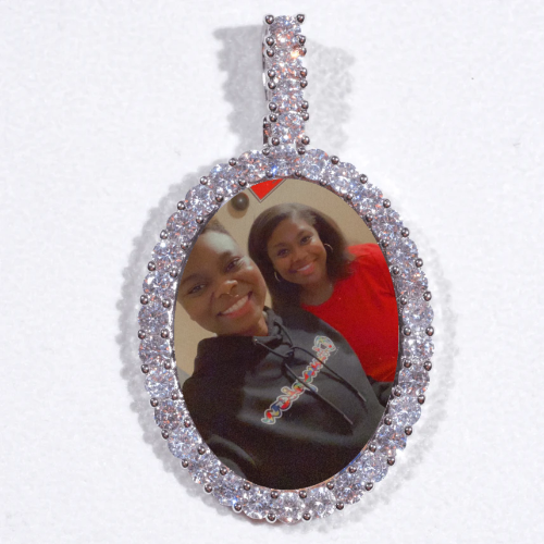 Large 3D Oval Custom Picture Pendant