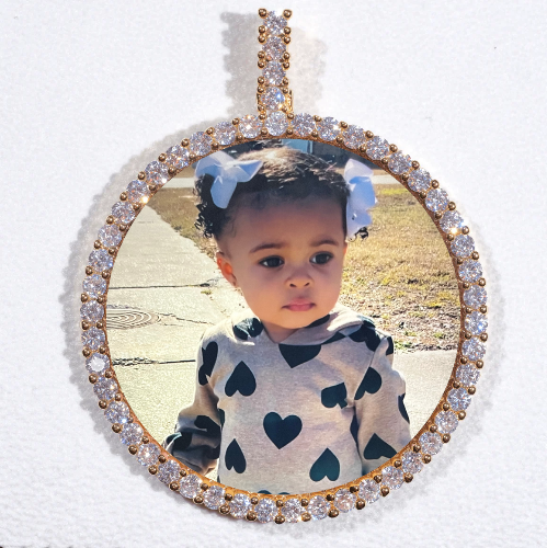 LARGE 3D CIRCLE CUSTOM PICTURE PENDANT