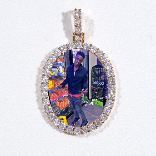 3D Oval Custom Picture Pendant