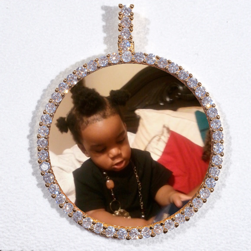 LARGE 3D CIRCLE CUSTOM PICTURE PENDANT