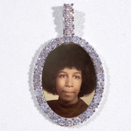 Large 3D Oval Custom Picture Pendant