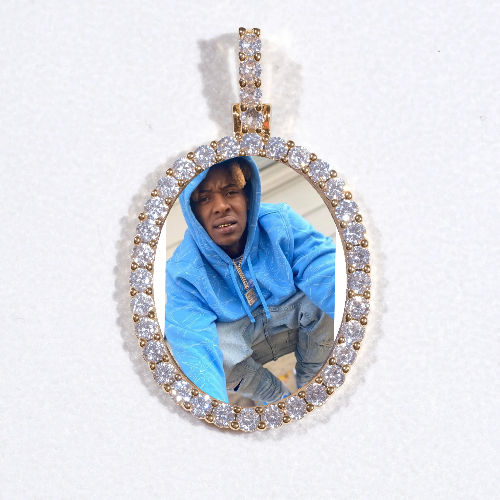 3D Oval Custom Picture Pendant