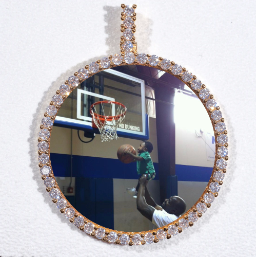 LARGE 3D CIRCLE CUSTOM PICTURE PENDANT