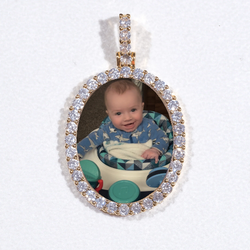3D Oval Custom Picture Pendant