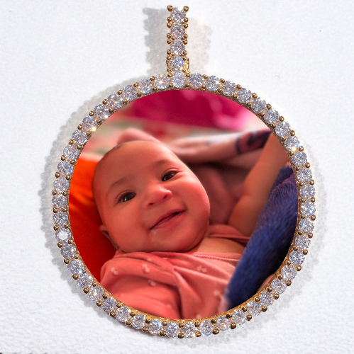 LARGE 3D CIRCLE CUSTOM PICTURE PENDANT