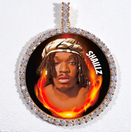 LARGE 3D CIRCLE CUSTOM PICTURE PENDANT