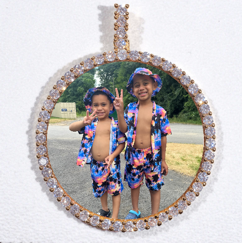 LARGE 3D CIRCLE CUSTOM PICTURE PENDANT