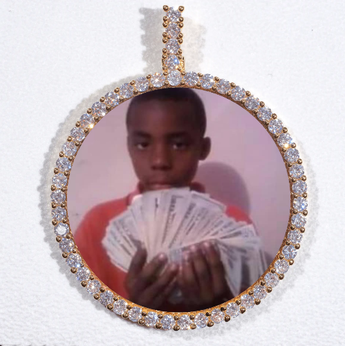 LARGE 3D CIRCLE CUSTOM PICTURE PENDANT