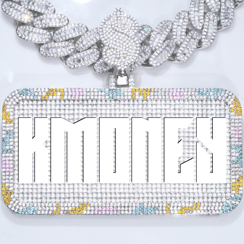 CUSTOM LETTER NECKLACE 3D COLORFUL SQUARE