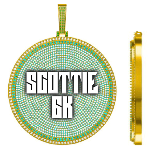 CUSTOM LETTER NECKLACE 3D BIG DISC