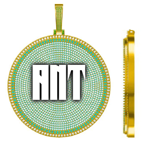 CUSTOM LETTER NECKLACE 3D BIG DISC